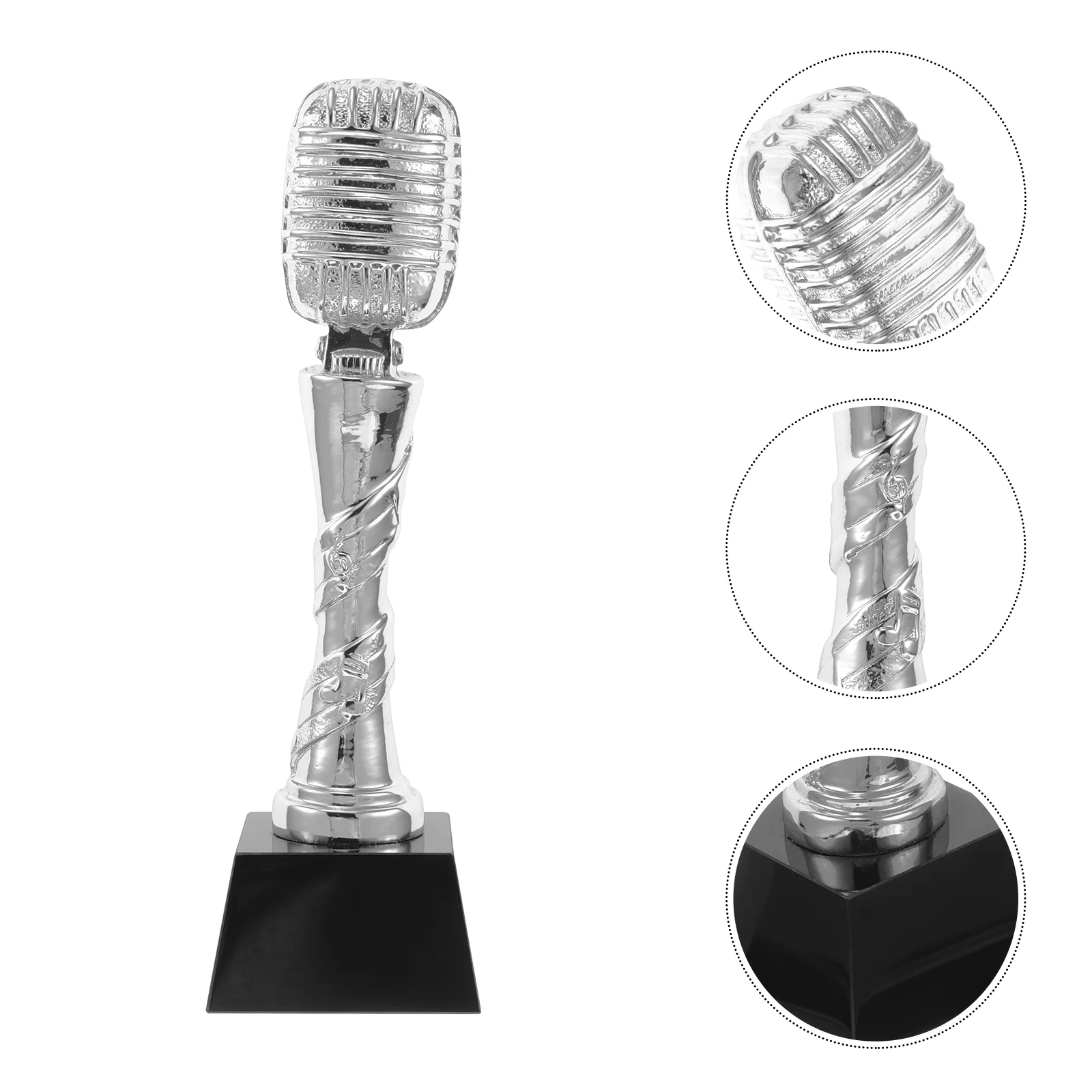 Microphone for Kids Children's Singing Trophy Music Recognition Trophies Funny Cheer Metal Vocalists Silver