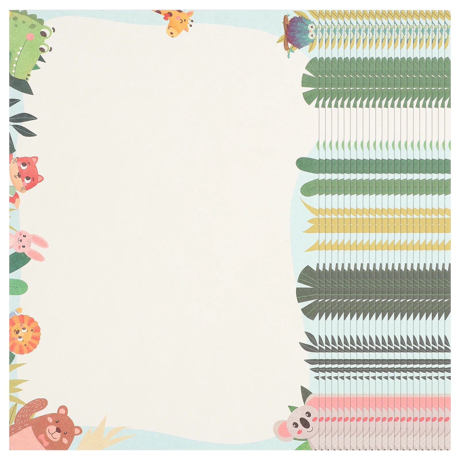

50 Pcs A4 Size Letter Writing Paper Colorful Borders Smooth Surface Ideal for Personal Use Cute Stationary Designs