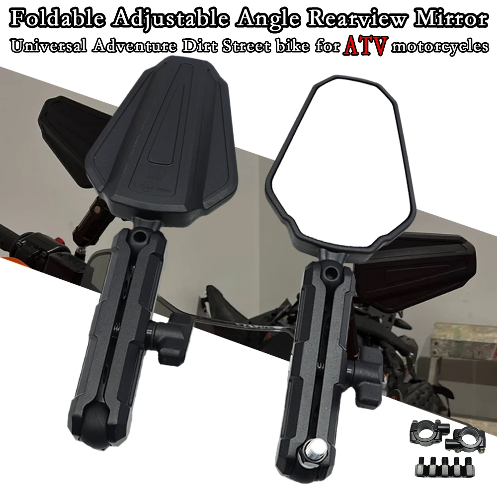 

ATV Universal Motorcycles Rearview Mirrors For Kawasaki Honda Yamaha Adventure Motorcycle Foldable Rearview Mirrors Side Mirrors
