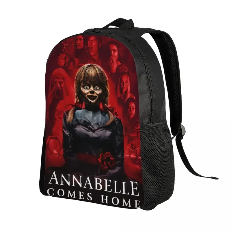 Mochilas personalizadas Annabelle para homens e mulheres, Bookbag casual para escola, faculdade Halloween, Horror Movie Character Bags