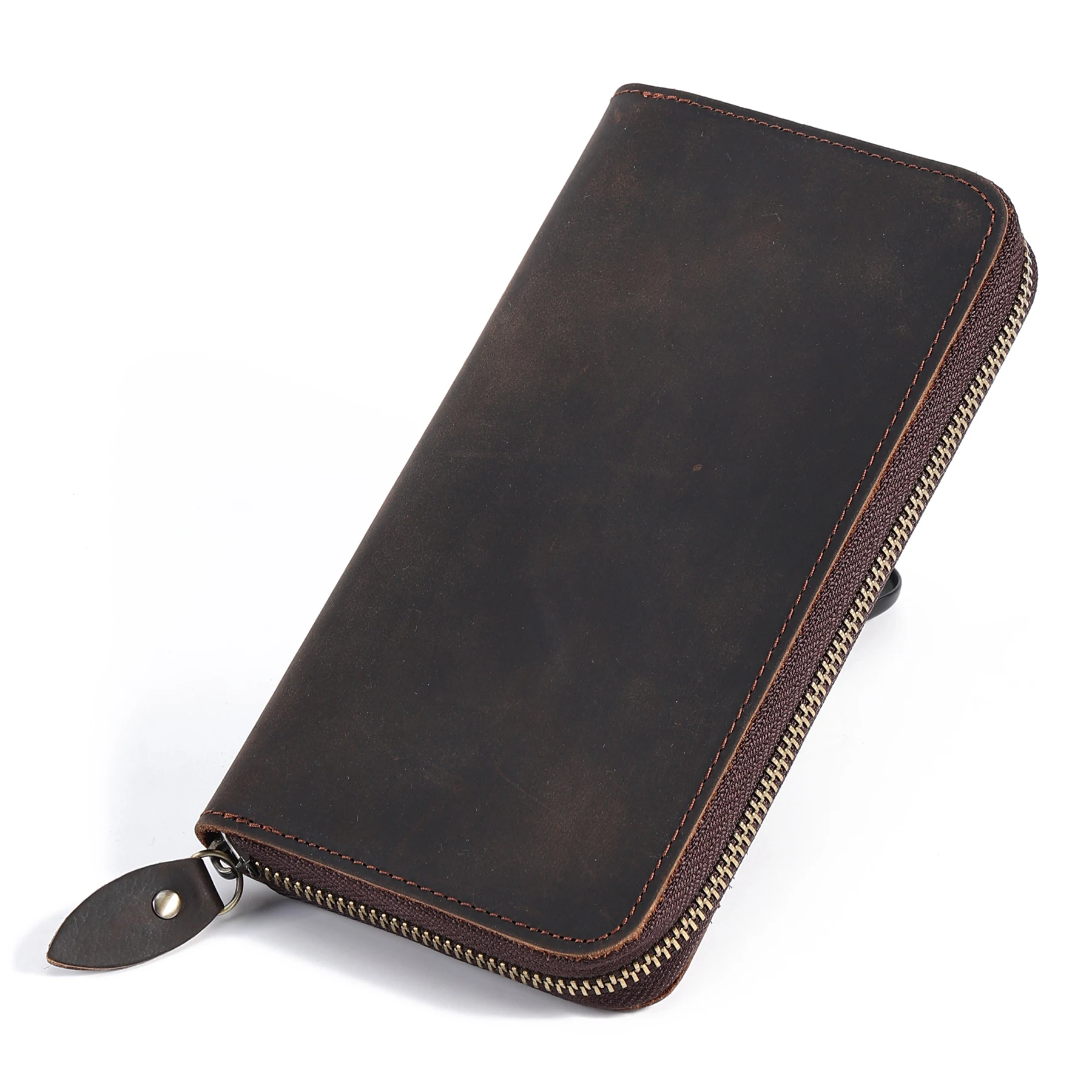 

Genuine Leather Long Wallets for Men Rfid Blocking Cash Credit Card Holder Checkbook Wallet Zipper Coin Pocket Purse Male