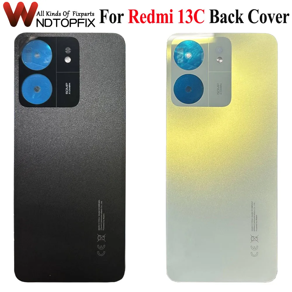 Cover baru 6.74 inci untuk Xiaomi Redmi 13C, Cover pelindung baterai belakang Housing suku cadang pengganti untuk Redmi 13C Cover Cover baterai