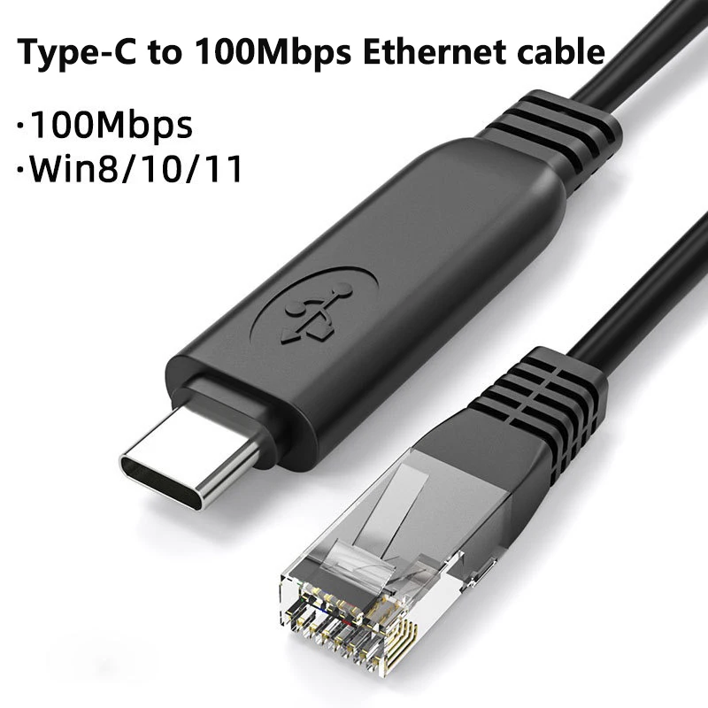 USB Type C To RJ45 Console Cable 100m Phone Wired Network Adapter For IPhone Ipad Huawei Xiaomi Laptop Tablet Converter