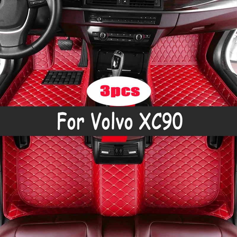 

Car Floor Mats For Volvo XC90 MK2 7 Seat 2015~2022 Leather Mat Set Rug Auto Interior Parts Carpet Waterproof Pad Car Accessories