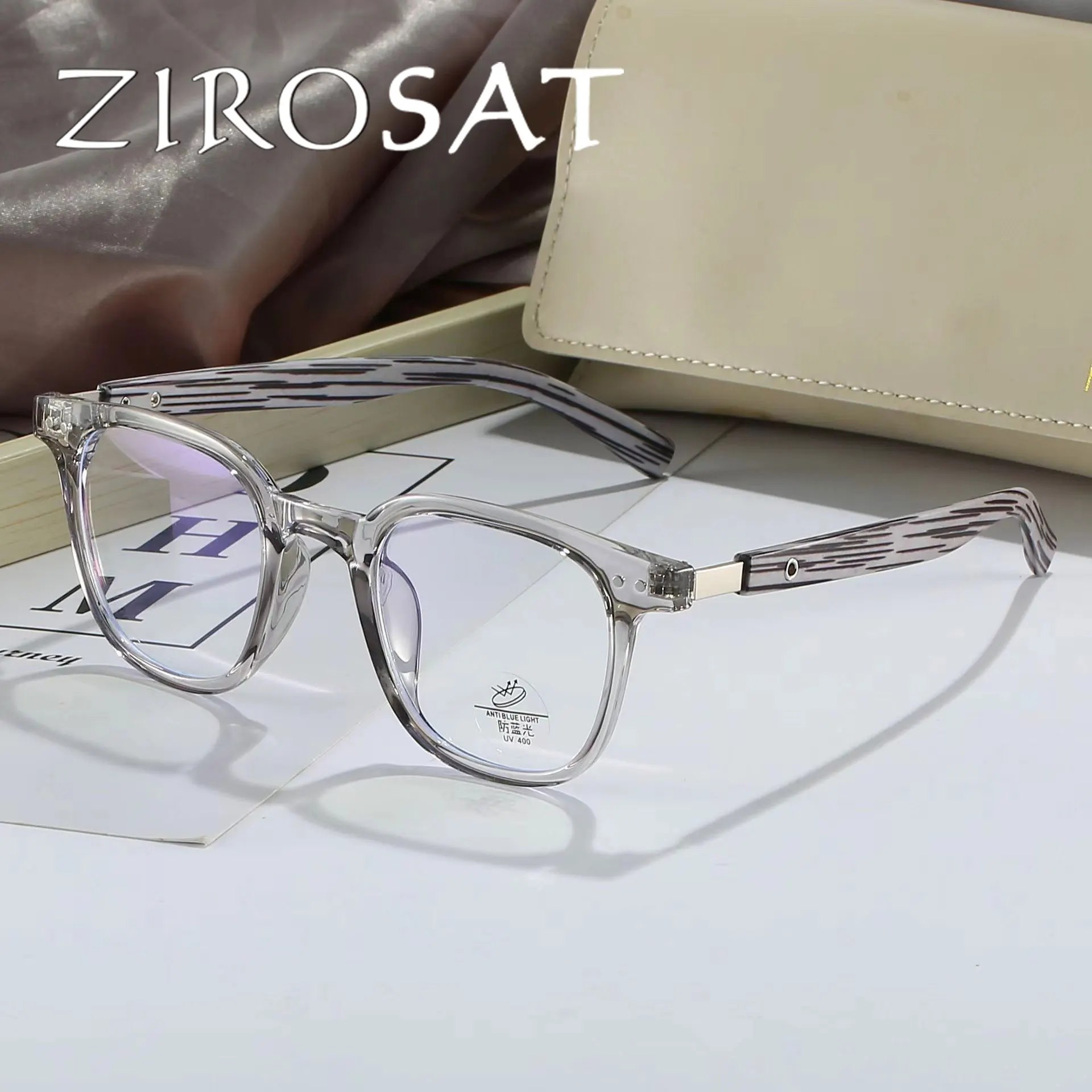 ZIROSAT 83026 New Non-magnetic tr90 Myopia Glasses Retro Square Optical Prescription Eyeglasses Frame For Men Or Women