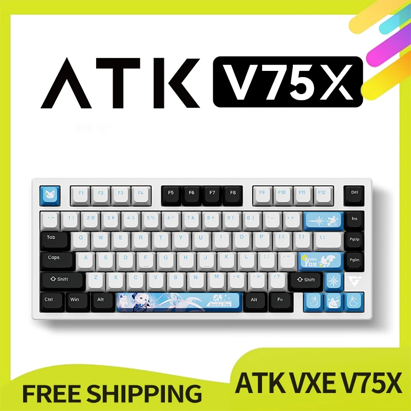 

ATK VXE V75X Esports Keyboard 3-Mode Wired 2.4g Bluetooth Wireless Gasket Structure 75% Layout Mechanical Gaming Keyboard Pc