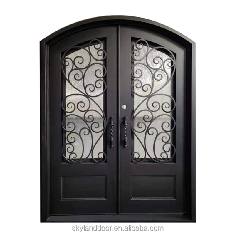 Skyland Modern Iron Door Designs Double Front Doors For Entry Security Main Entry Wrought Iron Door