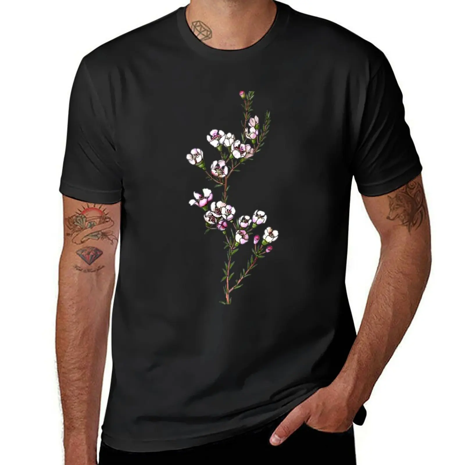 

Waxflower branch with pink flowers T-Shirt Aesthetic clothing quick-drying mens big and tall t shirts