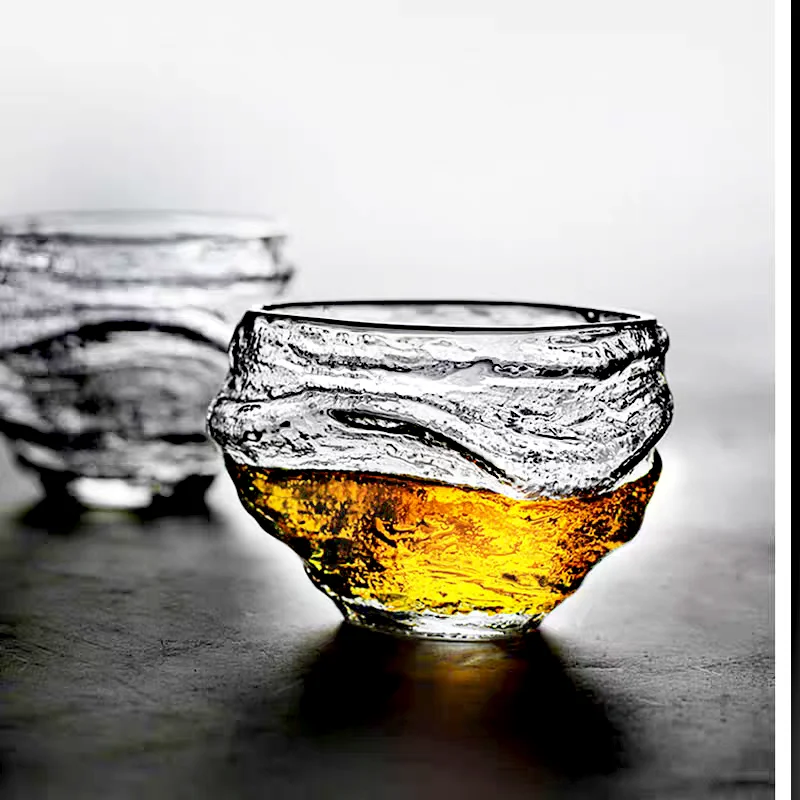 250ml Hammer Pattern Glass Tea Cup Coffee Cup Heat Resistant Kung Fu Tea Set Teacup Japanese Tasting Wine Whisky Cup