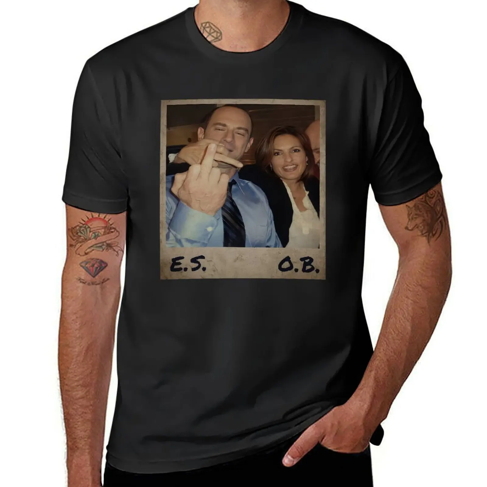 

Law and Order Benson and Stabler T-Shirt man t shirt blanks Short sleeve tee plain white t shirts men