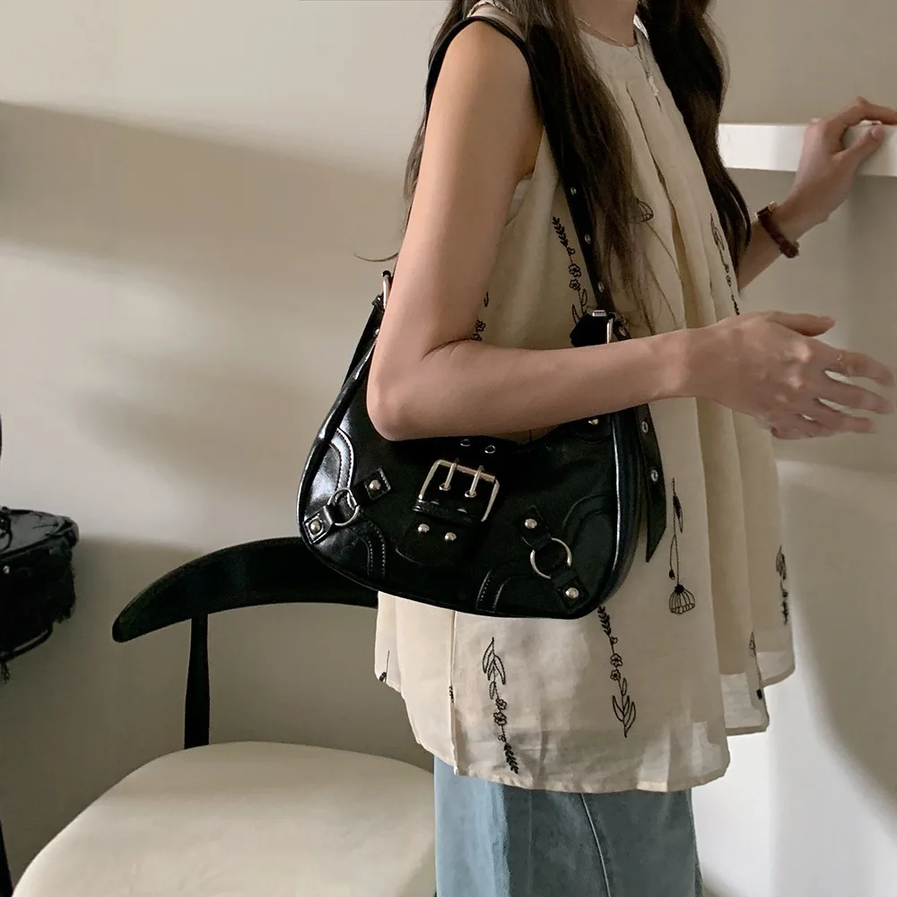 

2026 Fashion New Crescent Bag Commuter Versatile One Shoulder Crossbody Women's Bag Retro Trend Women's Underarm Bag