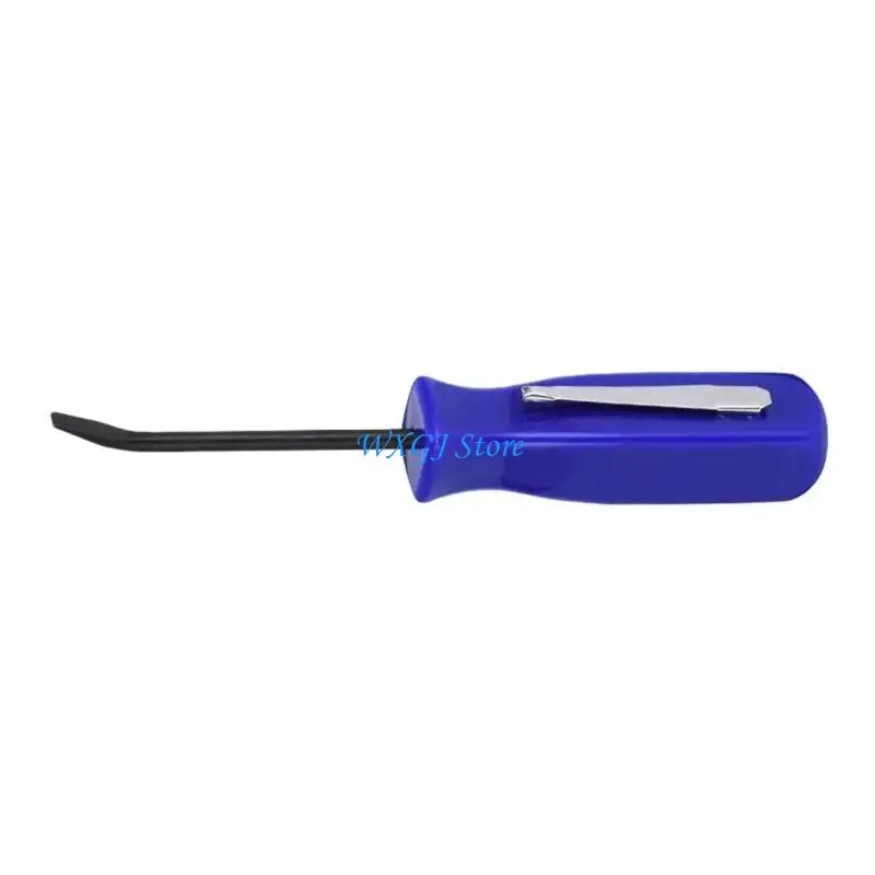 

37JE Pocket Pry Bar with Clip 4 Sided Grip Tools Short Angled Operating Handy Tool for Car Repair Home Electricians Repair
