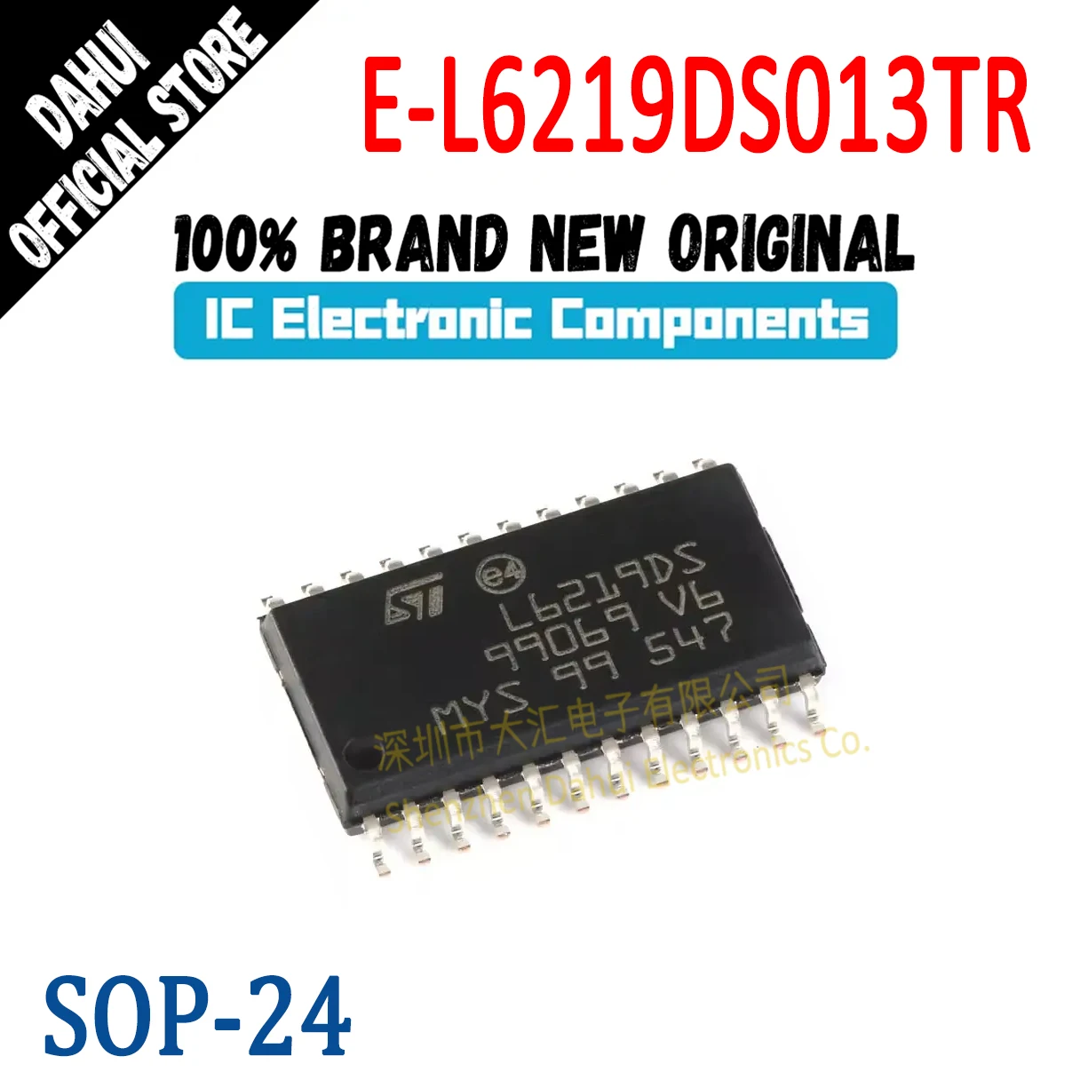 E-L6219DS013TR Silkscreen L6219DS SOP-24 Dual Motor Driver New Original