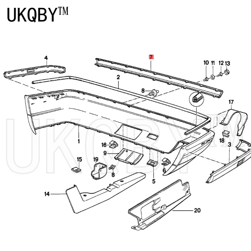 Protective strip 5system E34 517 520 525i 51121944184