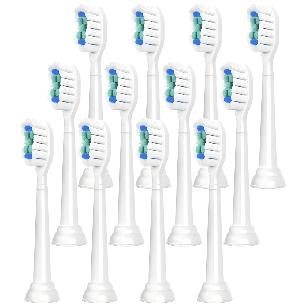 12x Sonic-vervangende opzetborstels, compatibel met Philips Sonicare elektrische tandenborstel, opzetborstelvervullingen met medium borstelharen