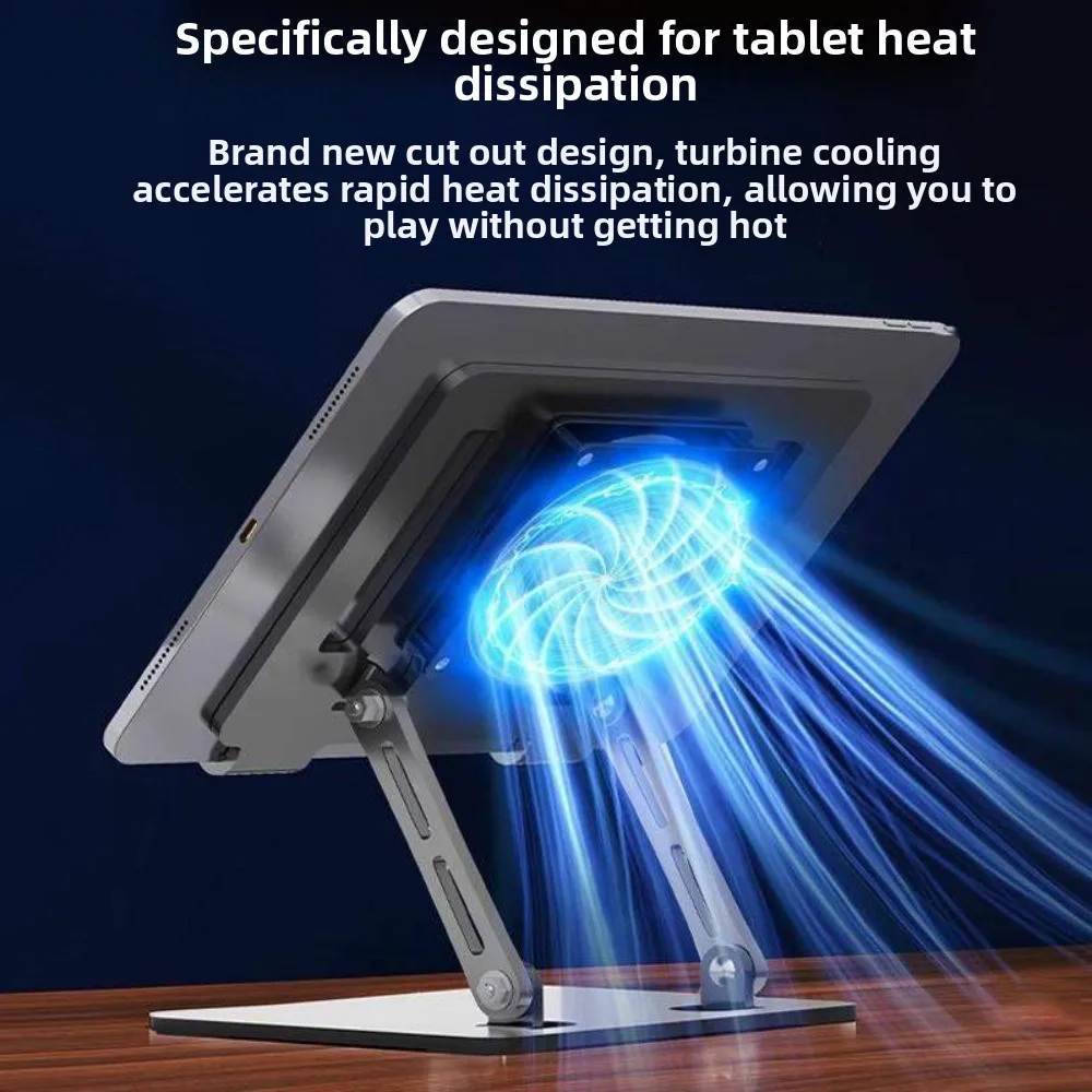 

360 ° Rotatable Cooling Fan Tablet Bracket Adjustable Heat Dissipation Tablet Cooler Base Stand Portable Cooling