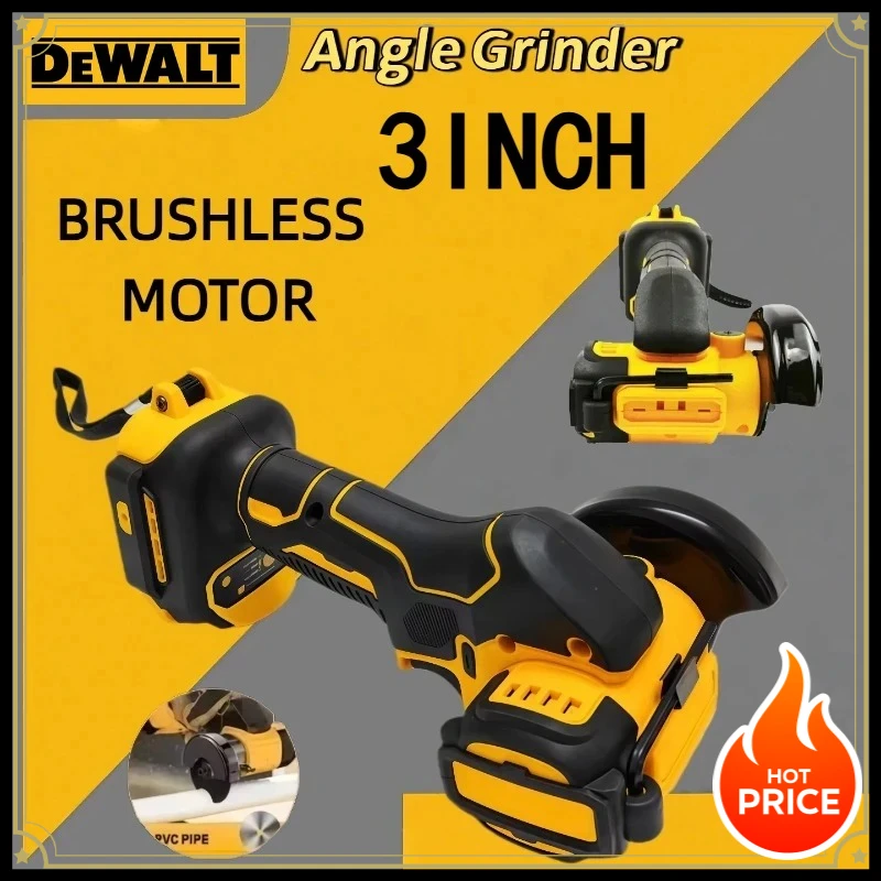 

Аккумуляторная угловая шлифмашина DeWALT 3 дюйма, мини, электрическая, для полировки, шлифовки и резки, многофункциональный электроинструмент, совместим с 20В