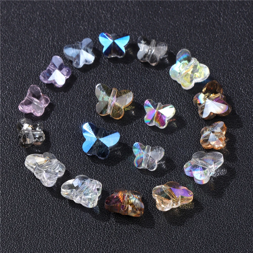 6x7mm/7x9mm Czech Crystal Beads Butterfly Faceted AB Color  Shiny Glass Charms Fit Jewelry Making Earrings Necklace Bracelet DIY