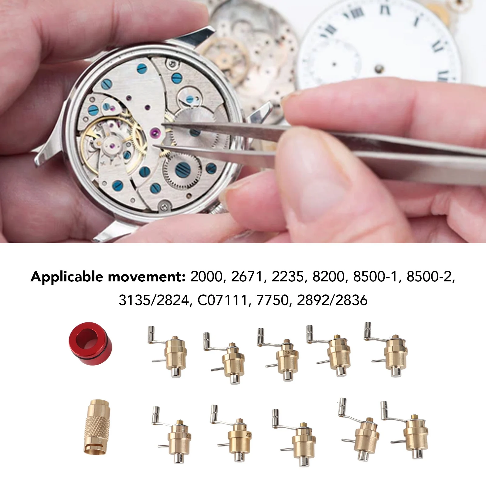 Mainspring Winder Set Brass Watch Repair Tool Wristwatch Repairing Kit DIY Watchmaker Tools Alloy Steel Watch Winding Tool