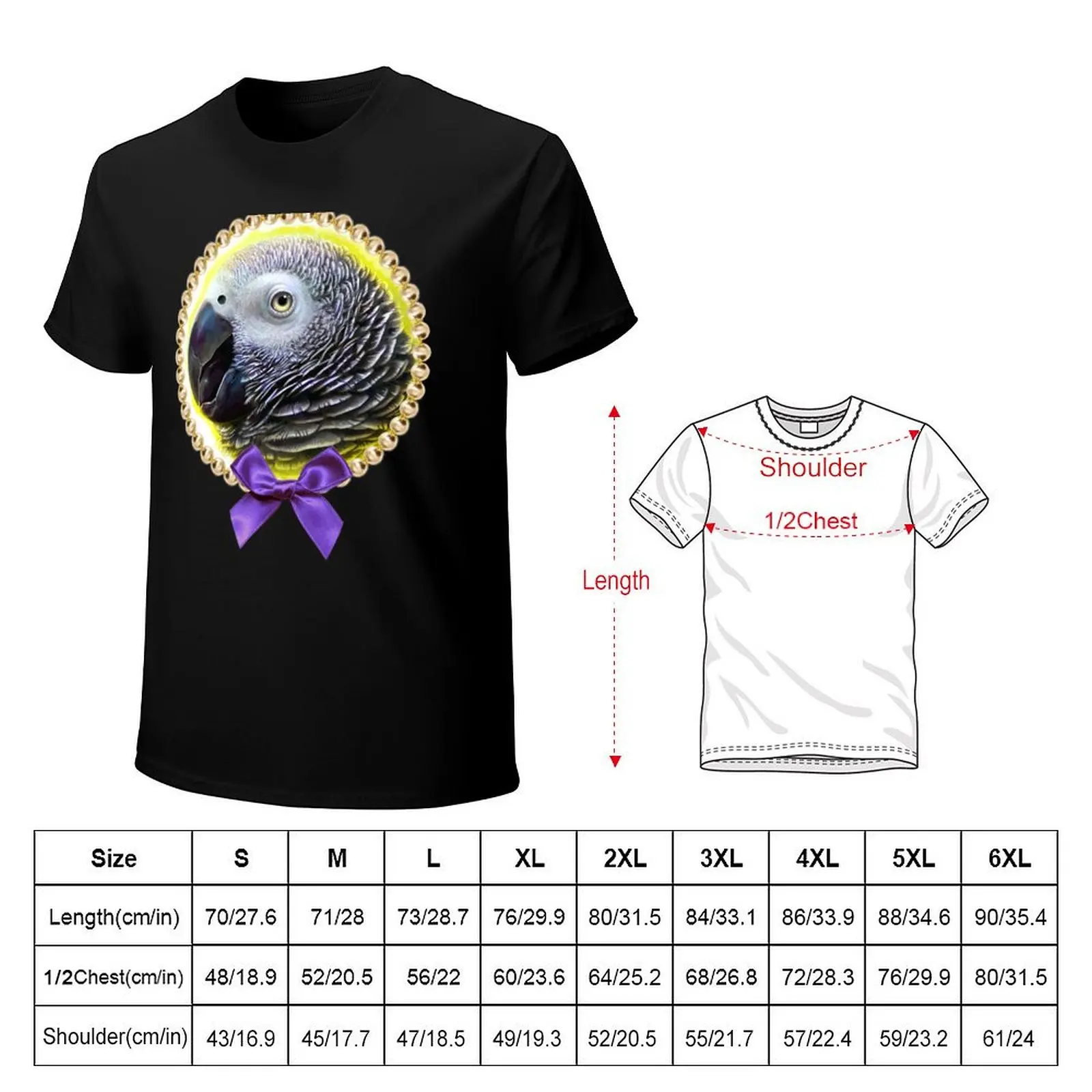 African grey parrot realistic painting T-Shirt sublime anime figures animal prinfor boys man clothes funny t shirts men