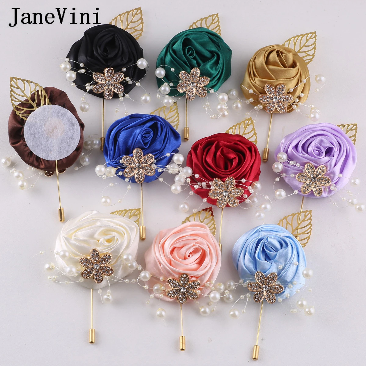 JaneVini 6 Buah Boutonniere Pengantin Pria Warna Ungu Muda untuk Pernikahan Pin Bunga Mawar Pengiring Pria Terbaik Aksesori Boutonniere Bruiloft