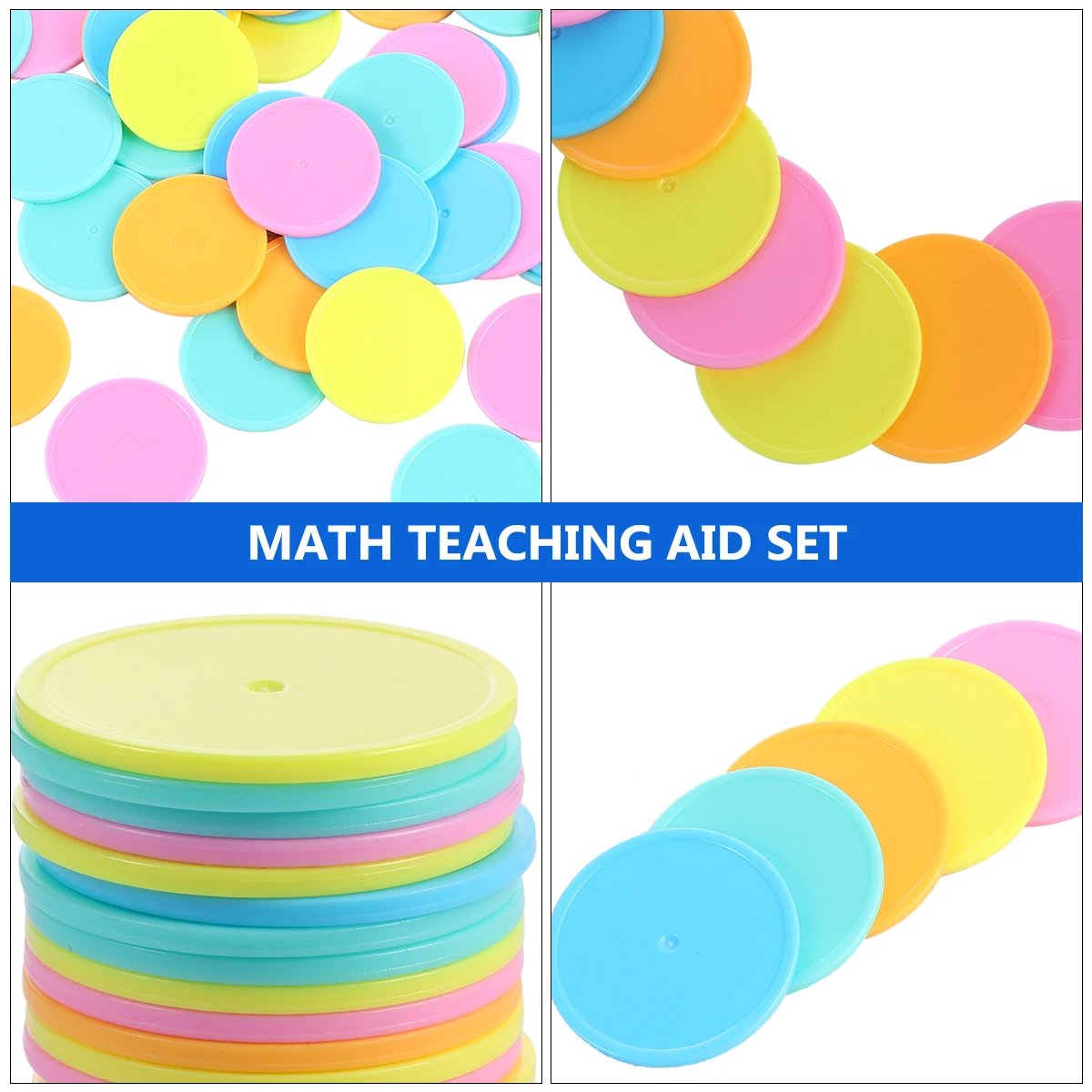 

3 Sets Mathematics Teaching Aid Disc School Aids Discs Counting Chip Counters Disks Polystyrene Round Chips Practice Pupils