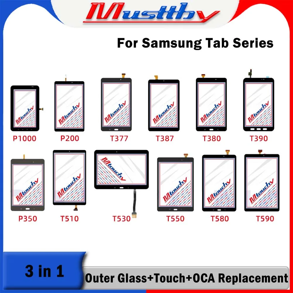 Musttby 2pc 1:1 OEM Touch Screen Digitizer Sensor Glass Lens Panel For Samsung Galaxy Tab A 9.7 SM-T550 SM-T551 SM-T555 T555