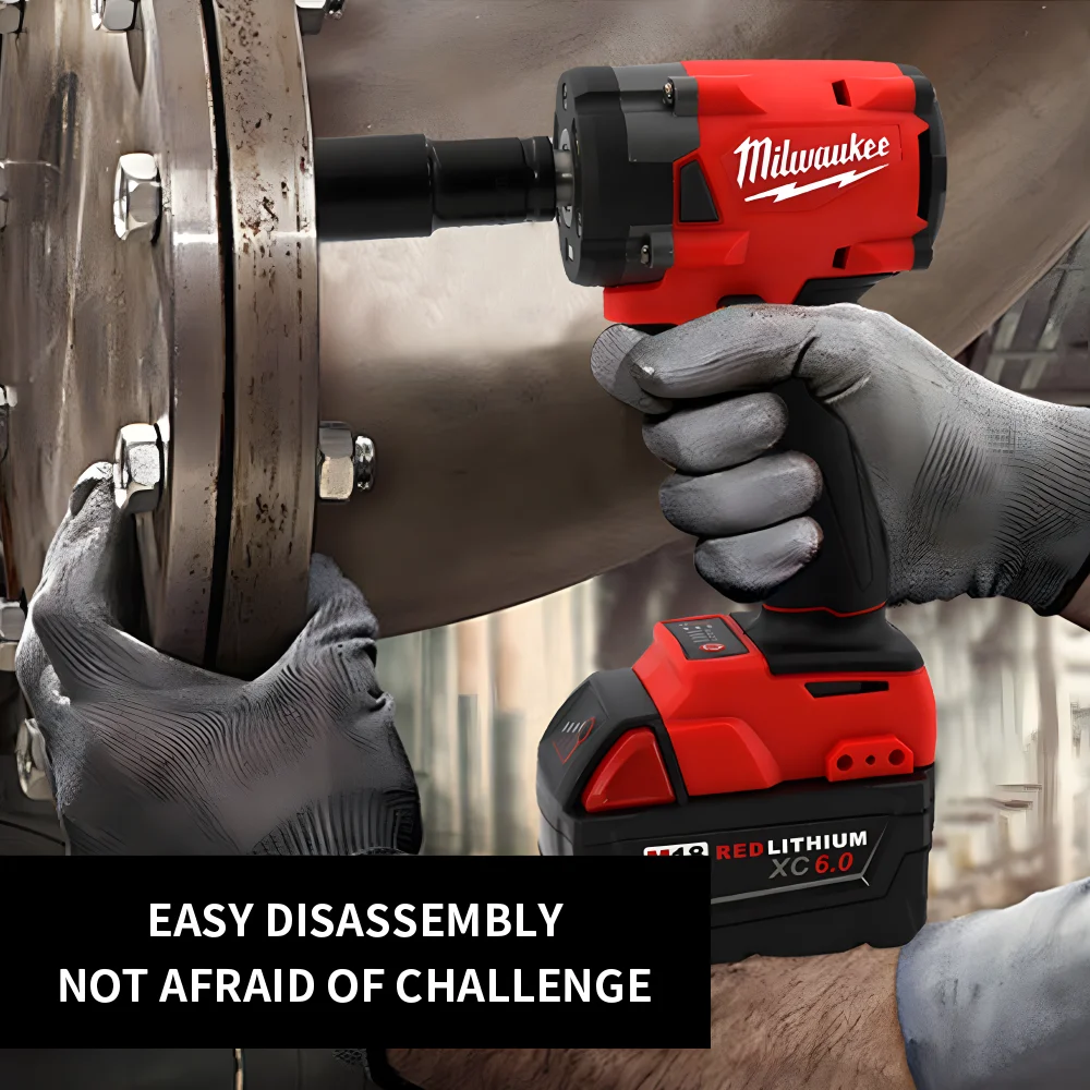 Milwaukee Cordless Impact Wrench 300N.m Brushless Compact Electric Wrench Recharge 18V Battery For Car Tires Power Tools image 4