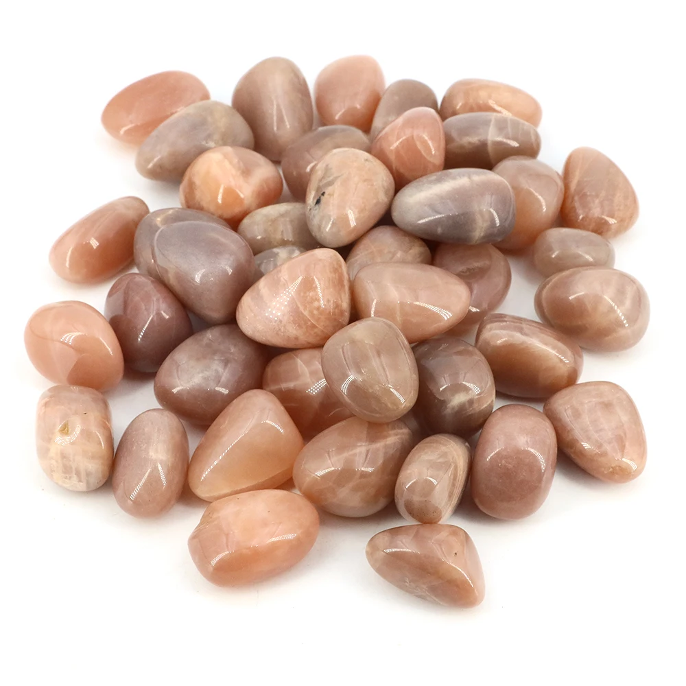Natural Peach Moonstone Tumbled Stones Bulk Rocks Gemstones Healing Crystals for Home Garden Fish Tank Aquarium Decoration