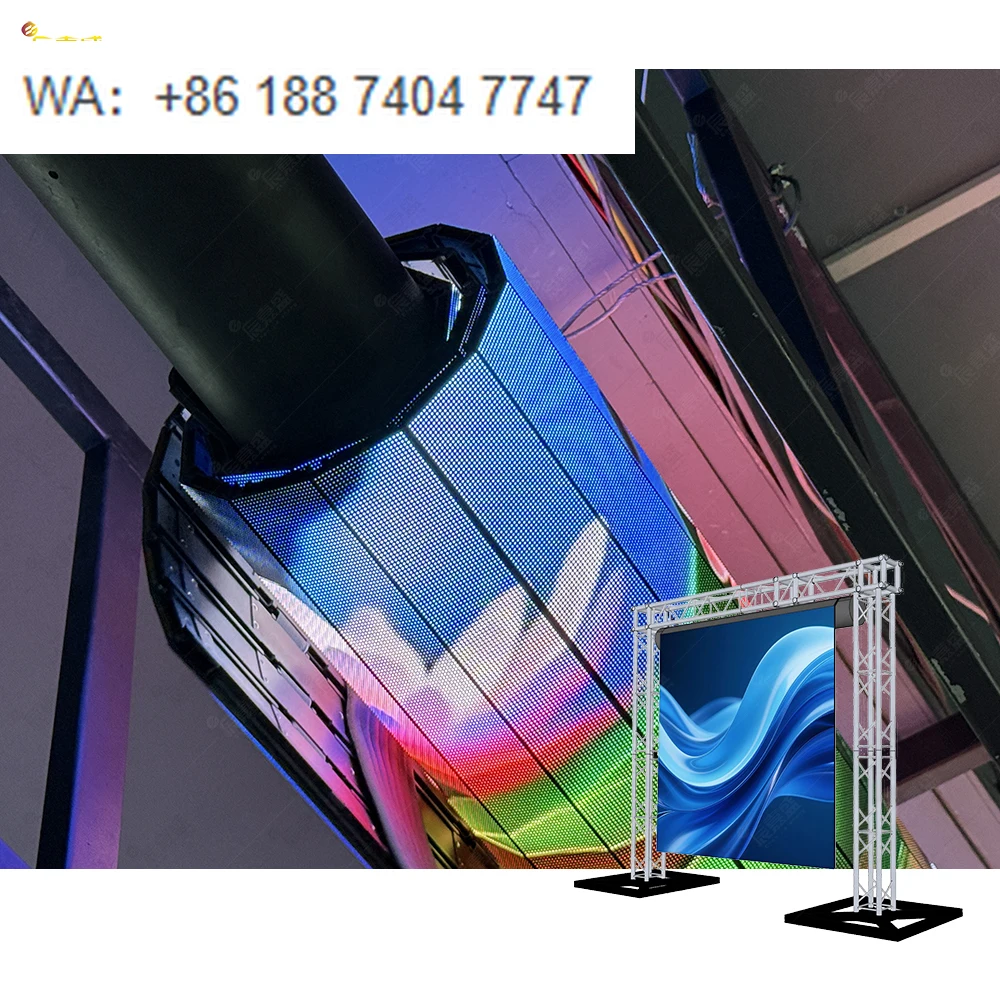 p3.91 Flexible  Interactive Wall Video Folding Carpet Floor  Waterfall Banners TV Advertising Roll up Rolling LED Screen Display
