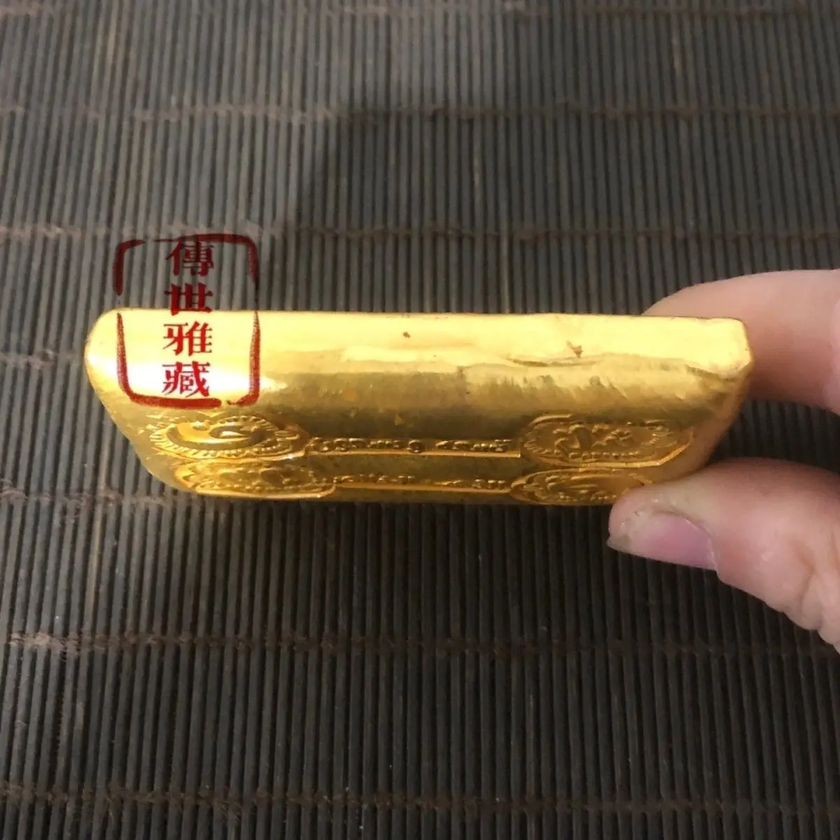 Gold nugget collection foreign square gold brick small yellow croaker old object