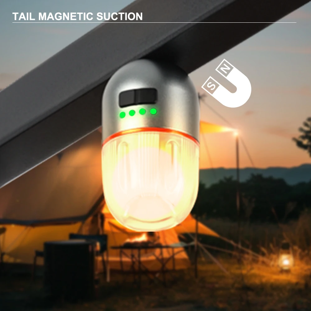 Imagem -05 - Led Camping Light Outdoor Ambiance Lamp Built-in Battery Lanterna Recarregável Tumbler Tocha Gancho Magnético Handlamp Asafee-b81