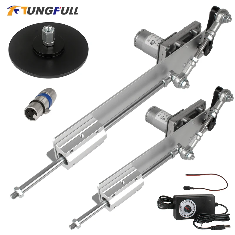 Atuador Linear Telescópico com Ventosa Conector 3xlr 28cm Curso de 315cm 12v 24v dc Mecanismo Ciclo Alternativo Motor