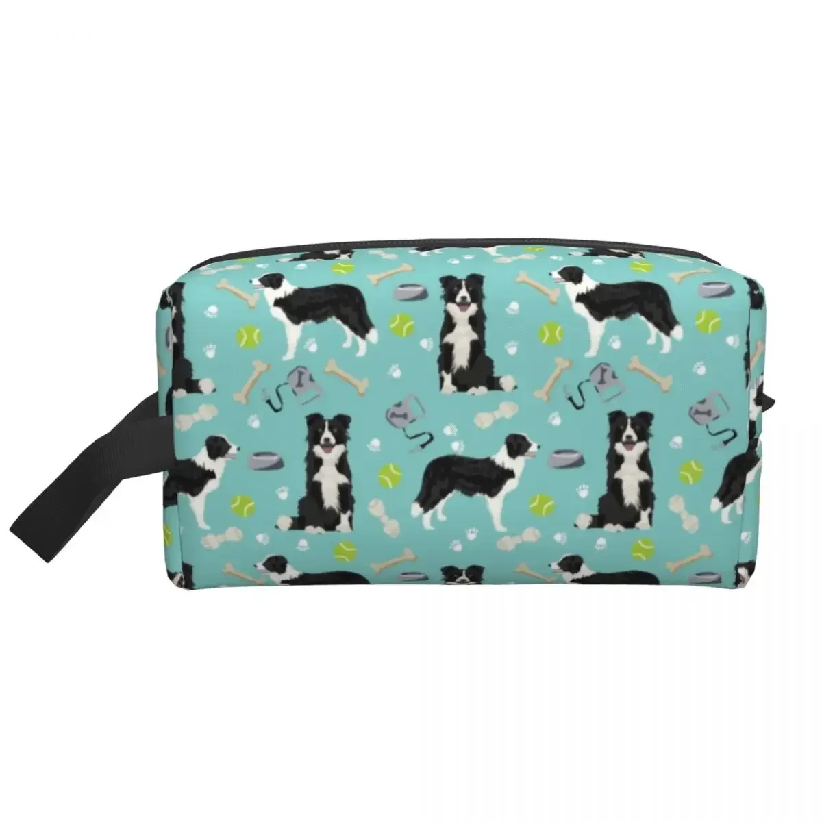 Border Collie Makeup Bag for Women Travel Cosmetic Organizer Fashion Friendly Dog Storage Toiletry Bags