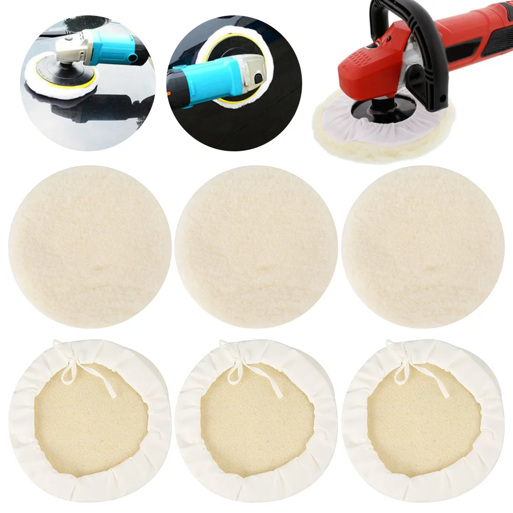 7 Inch Buffing Pads Polishing Bonnet Buffing Polishing Pads Synthetic Lambs Wool Car Bonnet Buffer Polisher Pad for Car Glass