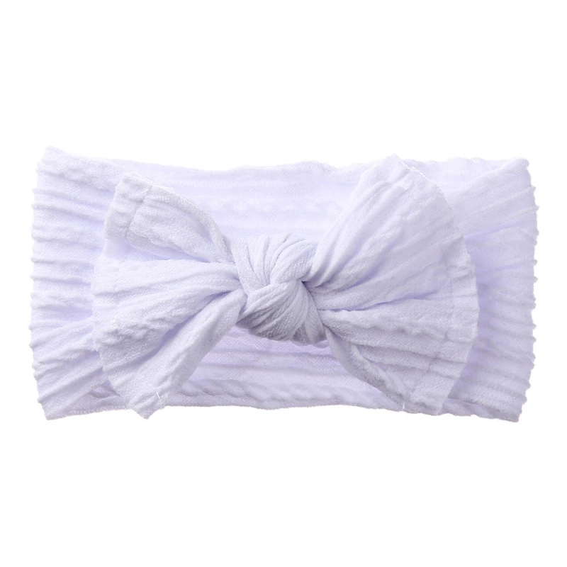 1Pc Newborn Baby Headband for Girls Elastic Knit Children Turban Baby Bows Soft Nylon Kids Infants and Toddlers Headwear Hair