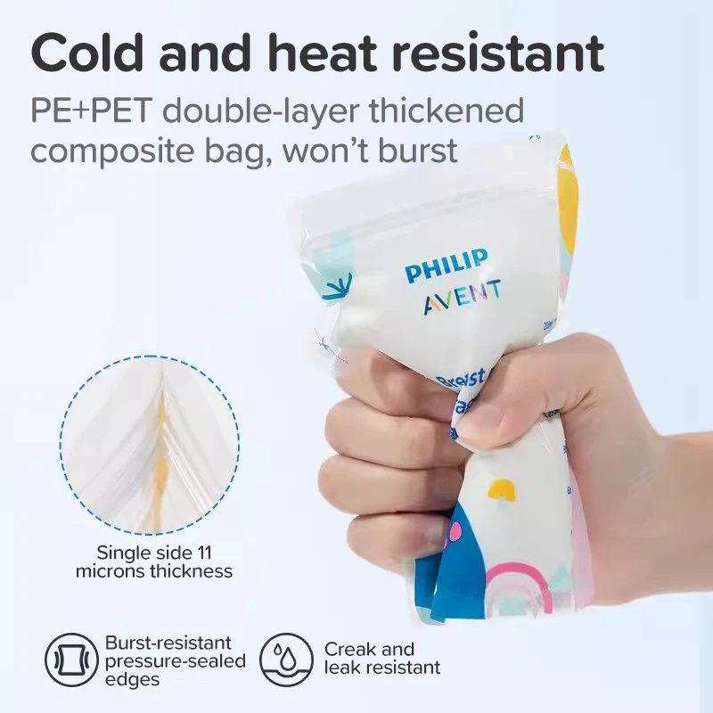Avent saco de armazenamento de leite materno 200ml sacos de armazenamento de leite amamentação para refrigeração e preservação de leite materno, 30 peças