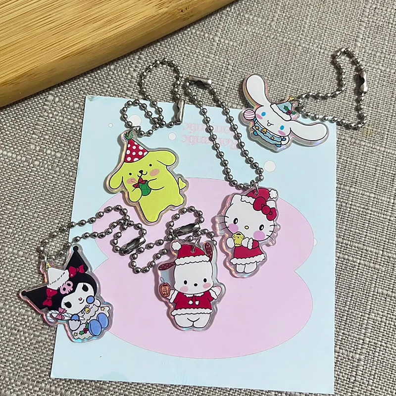 1PC Laser Christmas Acrylic Cute Cartoon Sanrio Charm Jewelry Accessories Necklace Bracelet Earring Pendant DIY Craft Supplies