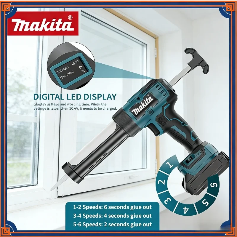

Makita 18V Electric Glass Glue Gun Cement Glass Adhesive Glue Seal Sealant Tool Wireless Glass Doors Windows Filling Sewing Gun