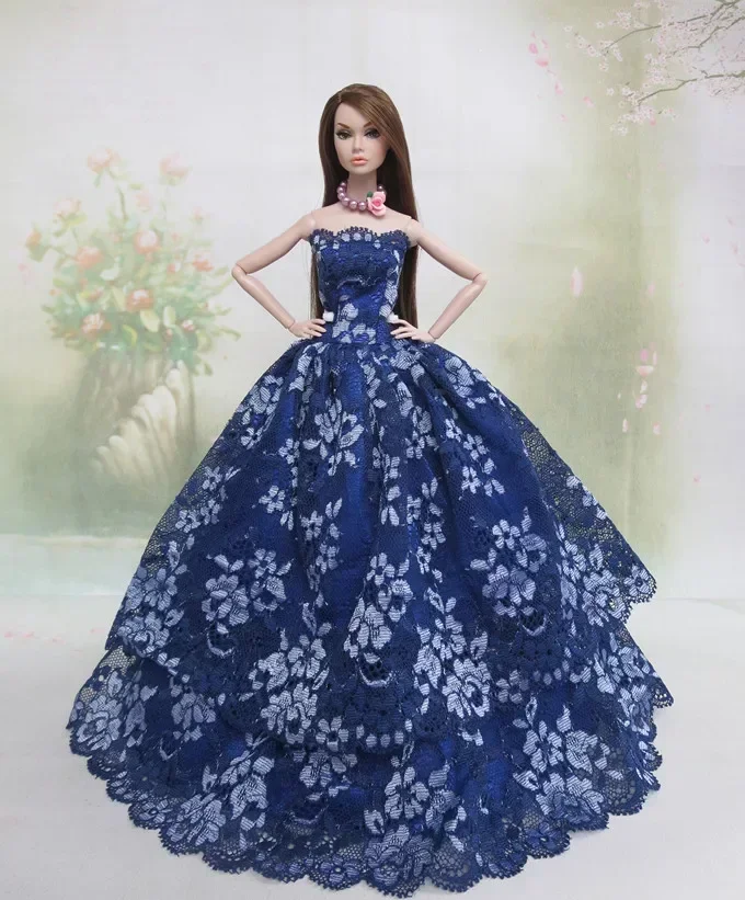 Robe de mariée en dentelle florale pour Barbie, vêtements beurre, tenues de princesse Barbie, robe de soirée, accessoires de poupées, jouet 11.5,