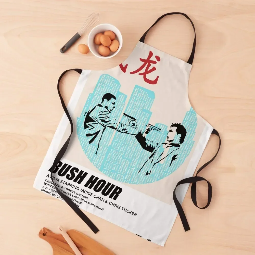 

Rush Hour Minimalist Poster Apron Professional Barber women's work Korean Kitchen And Household Goods Apron