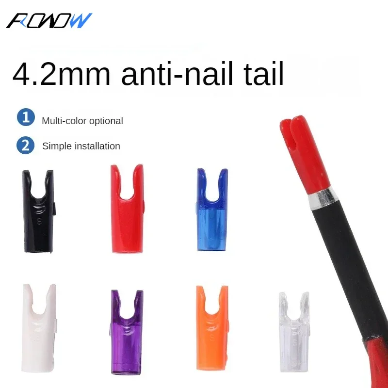 ROWOW 12PCS 4.2mm Anti-nailing Arrow Tail Carbon Shaft Aluminum Base Accessories Bow and Arrow Archery