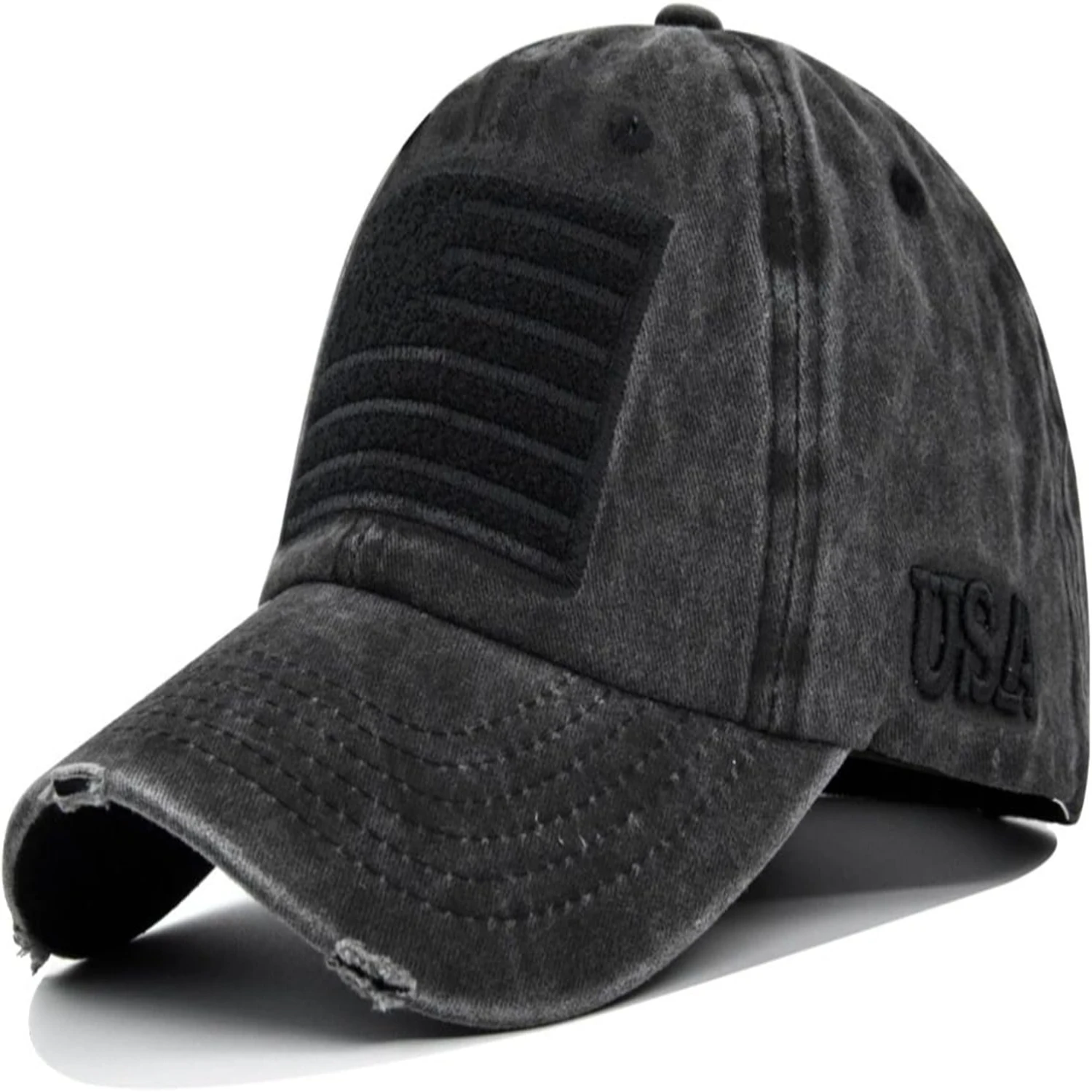 High-Quality Vintage Distressed Washed Finish Classic Cap with Unique and Trendy Look, Ideal for Running Errands or Lounging by
