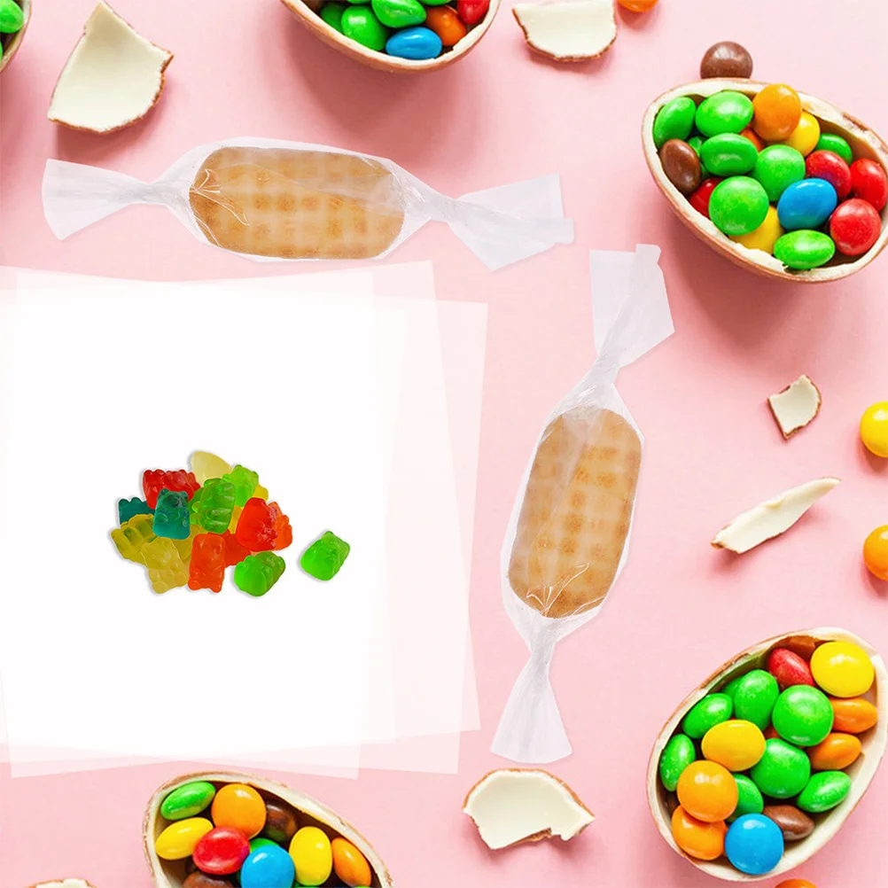 

100Pcs Clear Cellophane Wrapping Sheets Waterproof Candy Wrappers Flower Bouquet Wrap Sheet DIY Craft Supplies