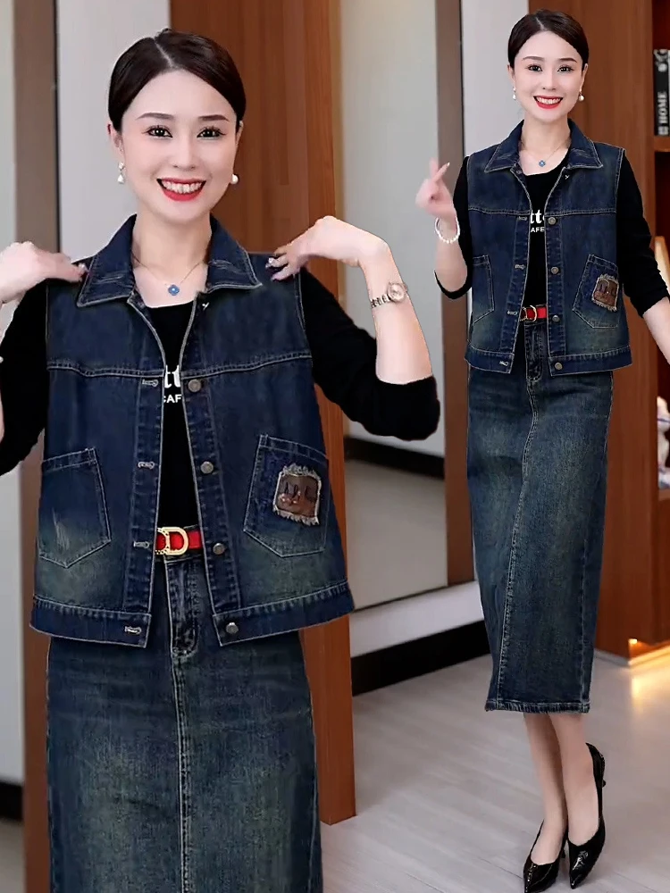 

Женский джинсовый жилет из тонкой ткани, модный, маленький размер, весна-осень, новинка, для повседневной носки, приталенный, тонкий