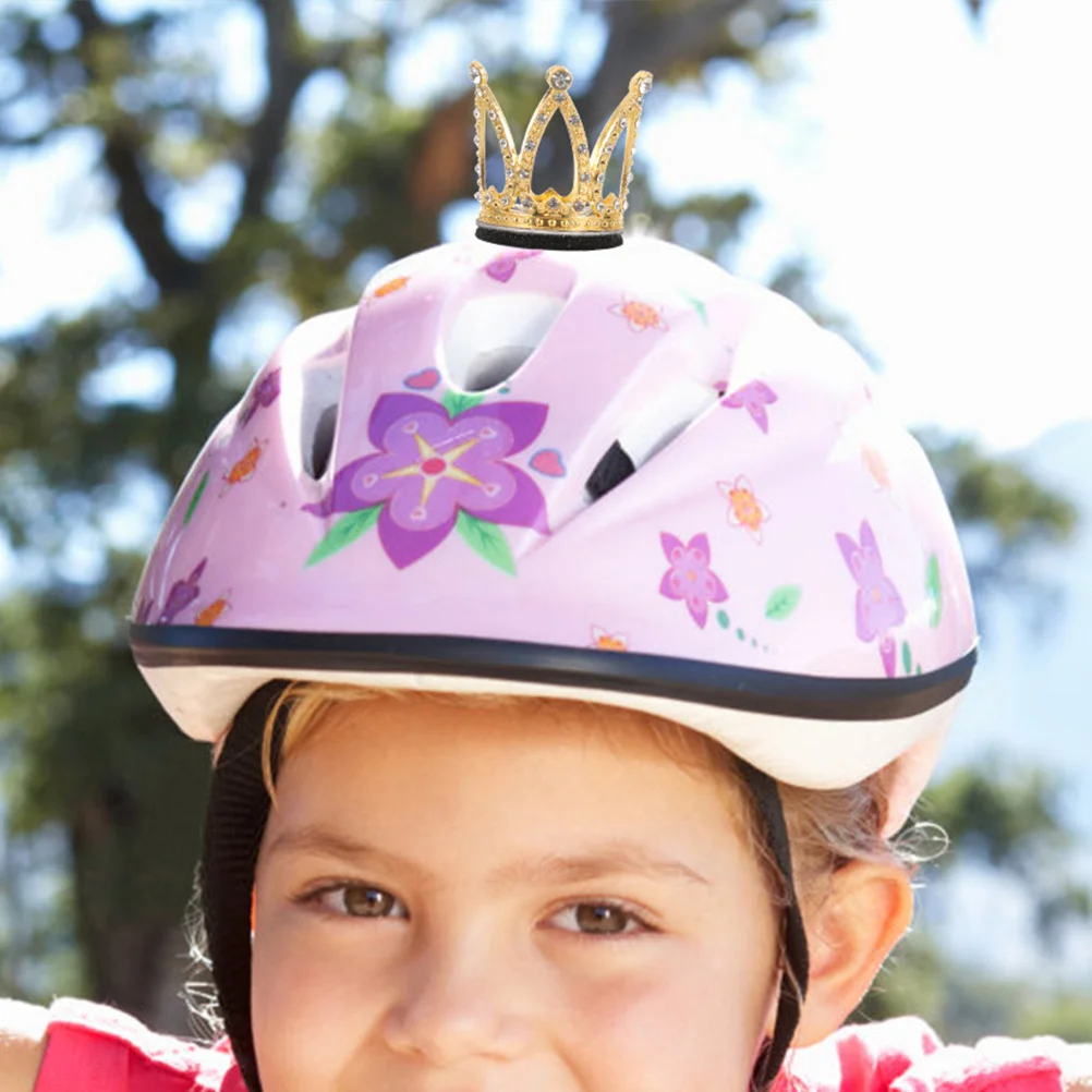 

2pcs Decoration Crown For Motorcycle Ski Rhinestone Crown Accessory Women Bike Riding Helmets Accessories