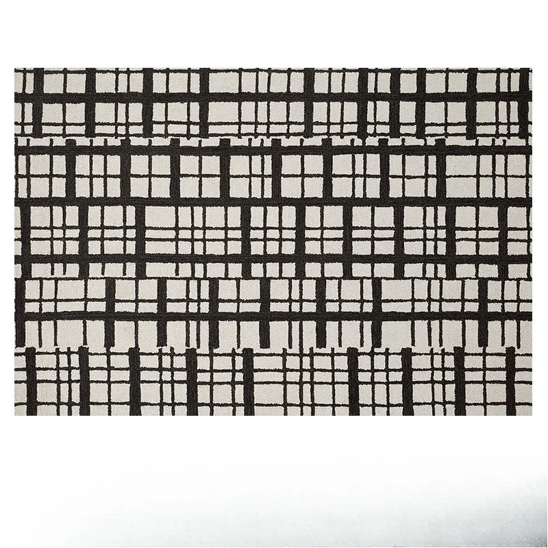 Moderne, français, tapis, salon, couverture de table basse, noir et blanc, Premium
