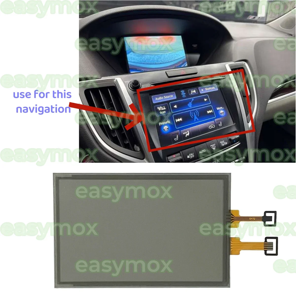 

7" LCD Display Touch Digitizer for 2014-2017 Honda Odyssey for Acura TLX MDX Navigation Center Console Screen