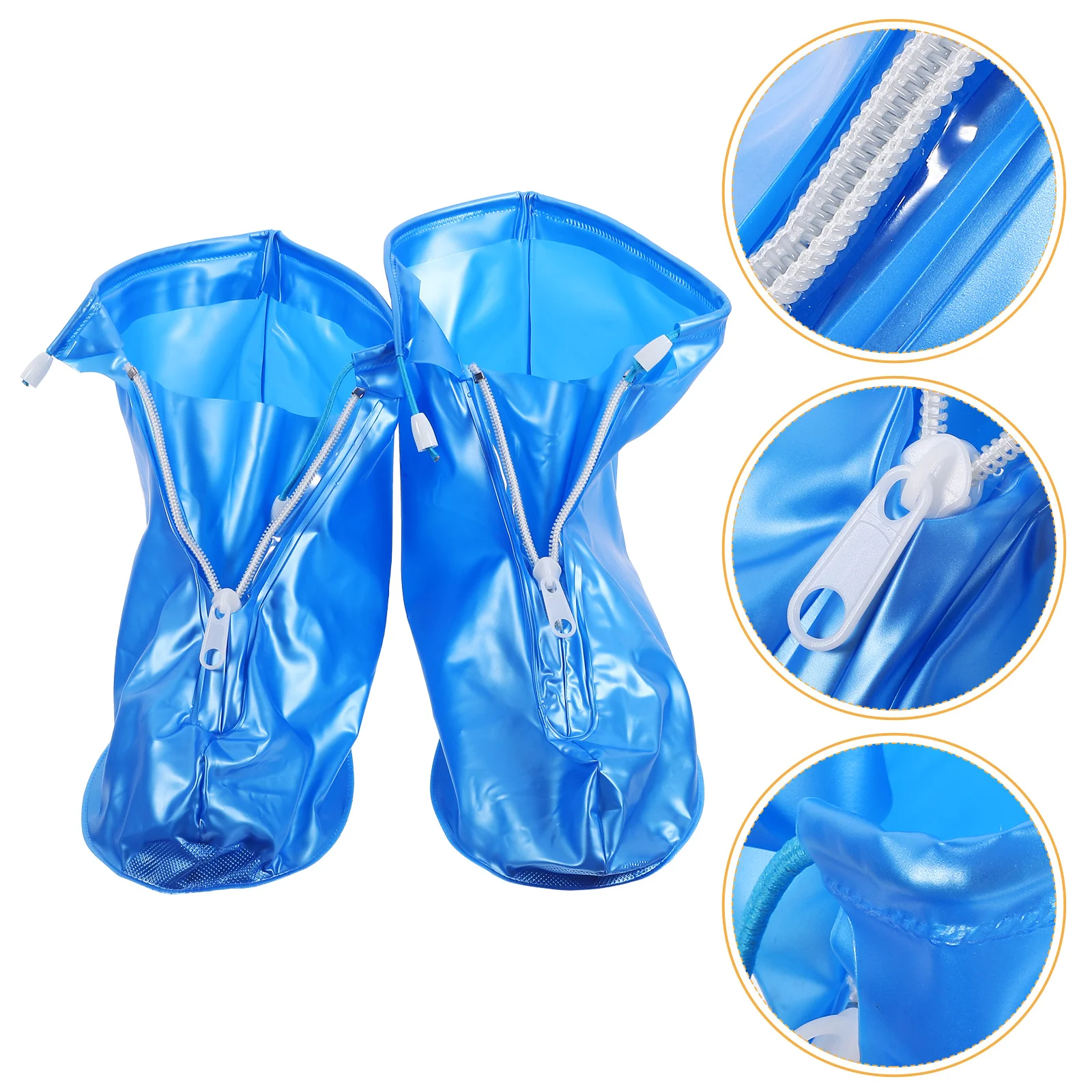 

1Pair Rain Boot Overshoes for Women Men Size 44-45 Foldable Lightweight Shoe Protector Covers Wide Mouth Zipper Design for Mud