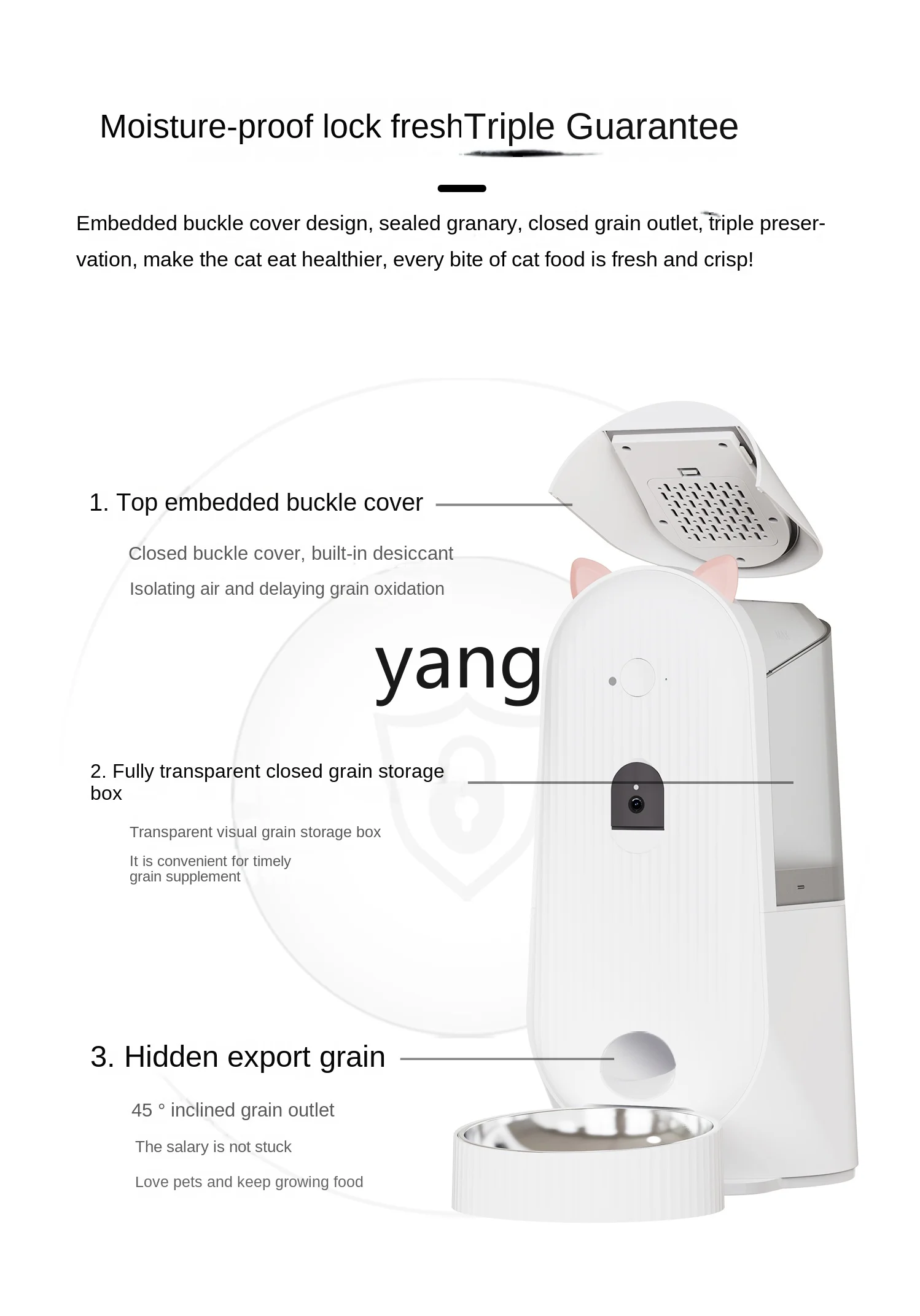 LXL Visual Automatic Pet Feeder Intelligent Identification Pet Monitoring Timing Cat Bowl Camera